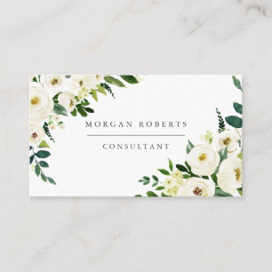 White Champagne Flowers Professionell eller Beauty Visitkort