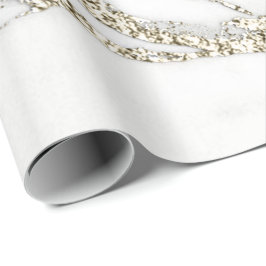 White Champagne Guld Glitter Marble Stone Lux Presentpapper