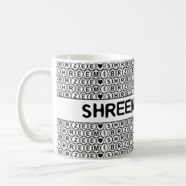 White Chant Shreem Brzee money mantra Kaffemugg