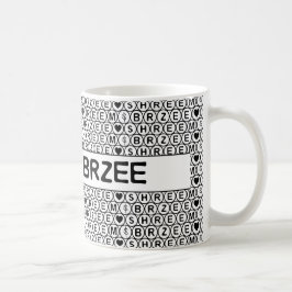 White Chant Shreem Brzee money mantra Kaffemugg
