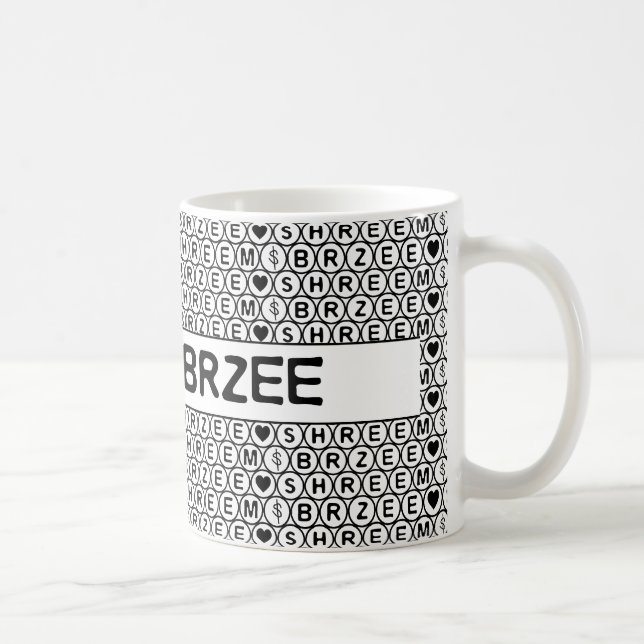 White Chant Shreem Brzee money mantra Kaffemugg (Höger)