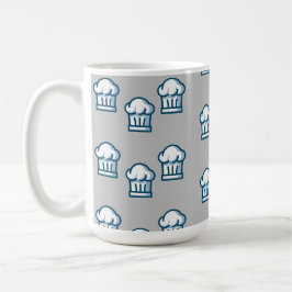 White chef hats on grey kaffemugg