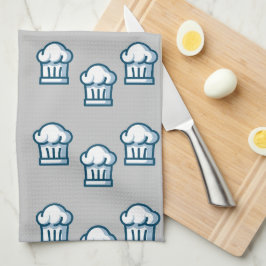 White chef hats on grey kökshandduk