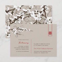 White Cherry Blommars Asian Wedement Reception Inbjudningar