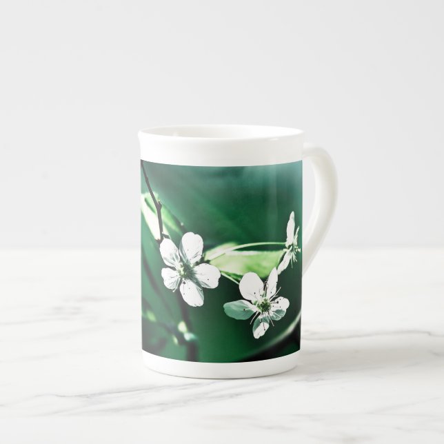 White Cherry Blommars Benporslin Mugg (Framsida höger)