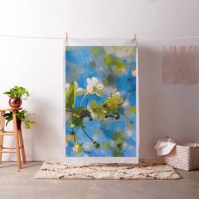 White Cherry Blommars Tyg (In Situ)