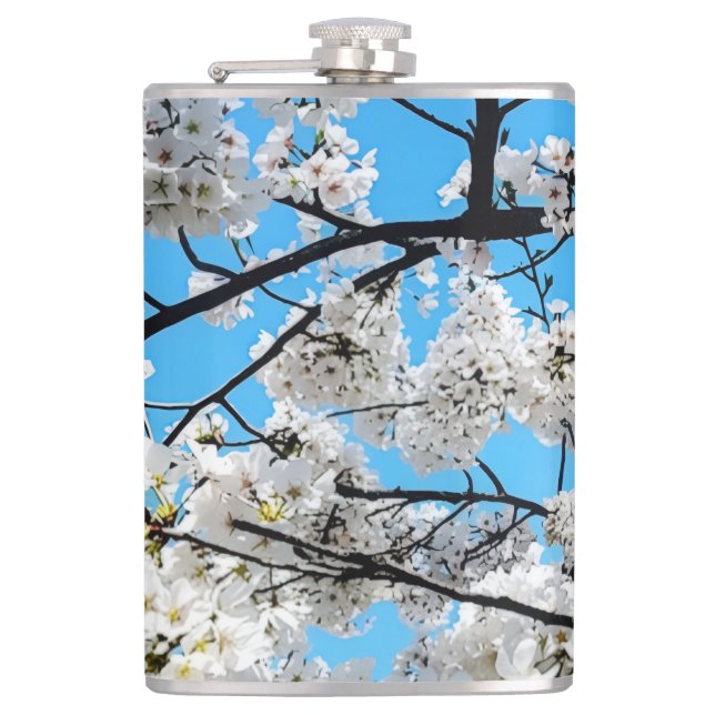 White Cherry Blossom Flask Fickplunta (Framsidan)