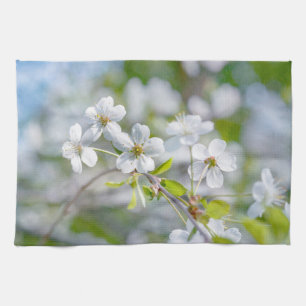 White Cherry Flower Kökshandduk