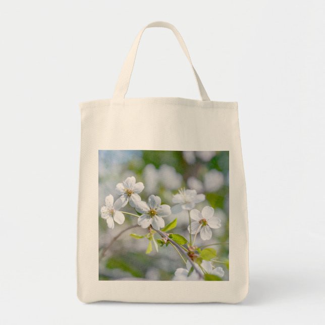 White Cherry Flower Tygkasse (Framsidan)