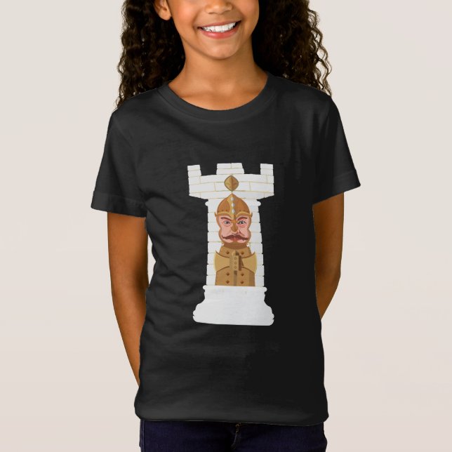 White Chess Rook T-Shirt (Framsida)