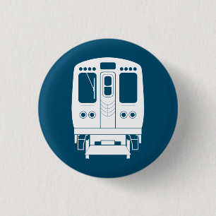 White Chicago "L"-profil på Blue Background Knapp