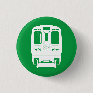 White Chicago "L"-profil på Gröntens bakgrund Knapp