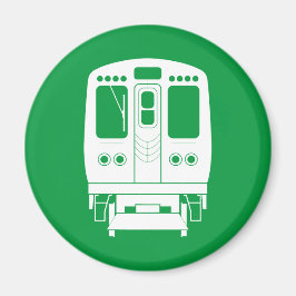 White Chicago "L"-profil på Gröntens bakgrund Magnet