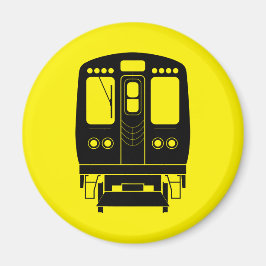 White Chicago "L"-profil på Gultens bakgrund Magnet