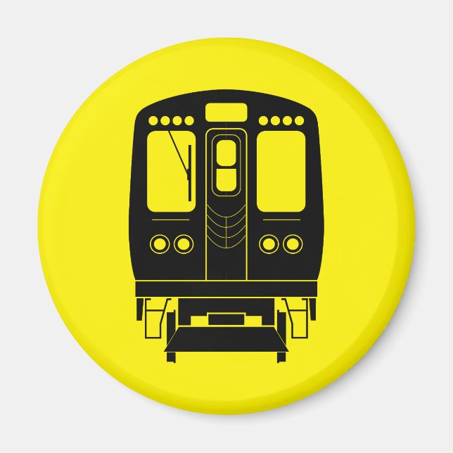 White Chicago "L"-profil på Gultens bakgrund Magnet (Framsidan)
