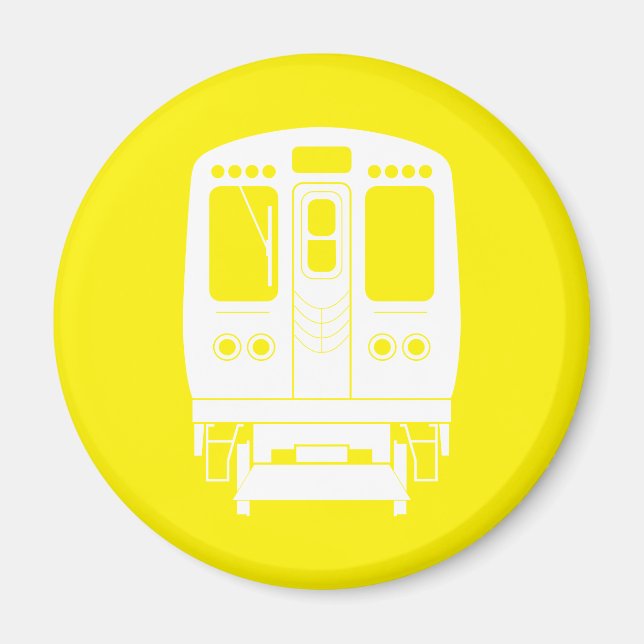 White Chicago "L"-profil på Gultens bakgrund Magnet (Framsidan)