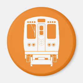 White Chicago "L"-profil på Orangens bakgrund Magnet