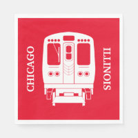 White Chicago "L"-profil på Red Background