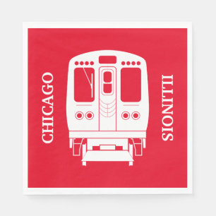 White Chicago "L"-profil på Red Background Pappersservett