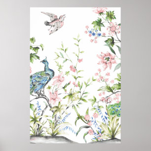 White Chinoiserie Art Prints 24 x 36 tum Poster