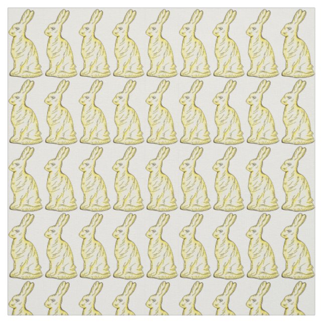 White Chocolate Bunny Rabbits Påsk Candy Vår Tyg (Provkarta)
