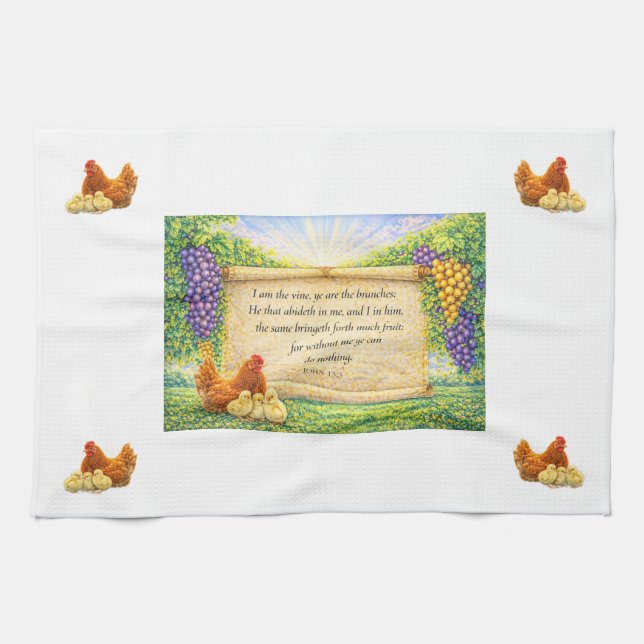 White Christian Kitchen Towel Kökshandduk (Horisontell)