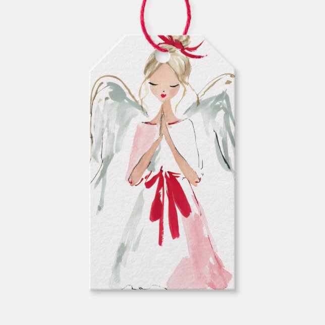 White Christmas Angel Presentetikett (Framsidan)