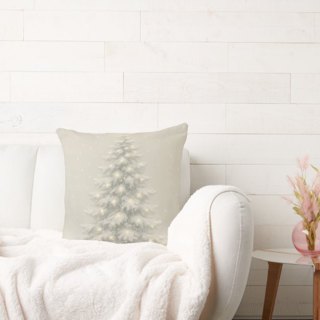 White Christmas Tree Throw Pillow Kudde (Soffa)