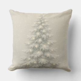 White Christmas Tree Throw Pillow Kudde