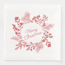 White Christmas Wreath Napkin – Holiday Table Deco Pappersservett