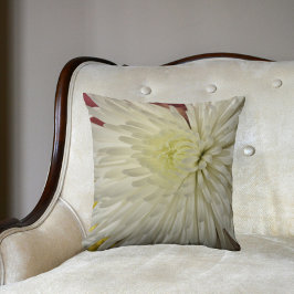 White Chrysanthemum Blommigt Kudde