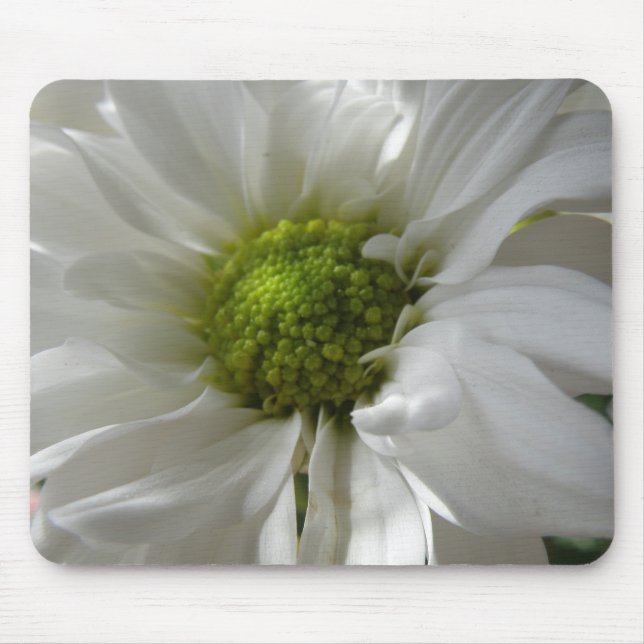 White Chrysanthemum Mousepad Musmatta (Framsidan)
