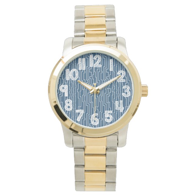 White Circuit Linjer Armbandsur (Framsida)