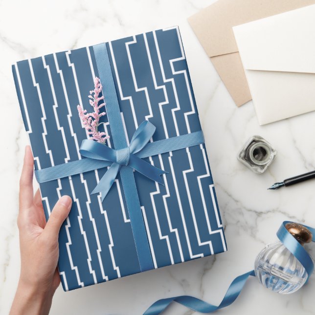 White Circuit Linjer Presentpapper (Gifting)