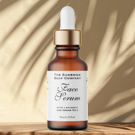 White Classic Face Serum Dropper Bottle Label Adressetikett