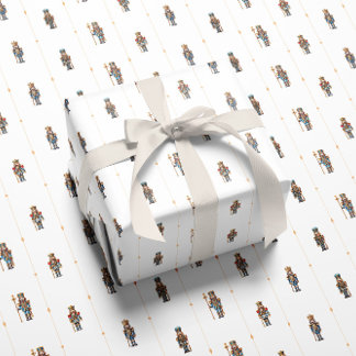 White classic nutcracker wrapping paper presentpapper
