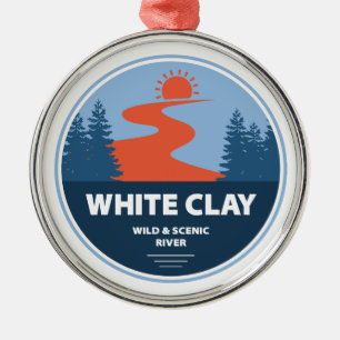 White Clay Vild and Scenne River Julgransprydnad Metall