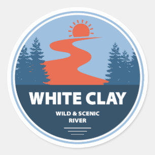 White Clay Vild and Scenne River Runt Klistermärke