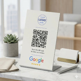 White Clean Google Review QR Code Logo