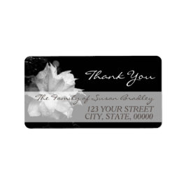 White Clematis Family Tack-etikett 2 Adressetikett
