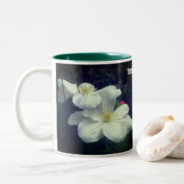White Clematis Flower Pair Personlig Två-Tonad Mugg
