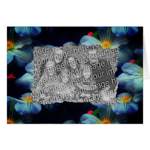 White Clematis Flowers Photo Ram Card Hälsningskort
