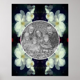 White Clematis Flowers Ram Skapar ditt eget foto Poster