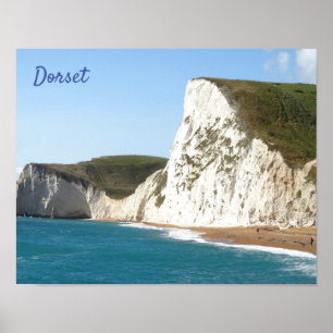 White Cliffs längs Jurassic Kusten, Dorset, Englan Poster