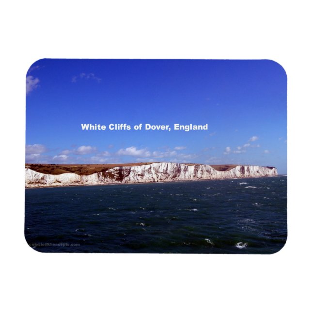 White Cliffs of Dover, England Magnet (Horisontell)