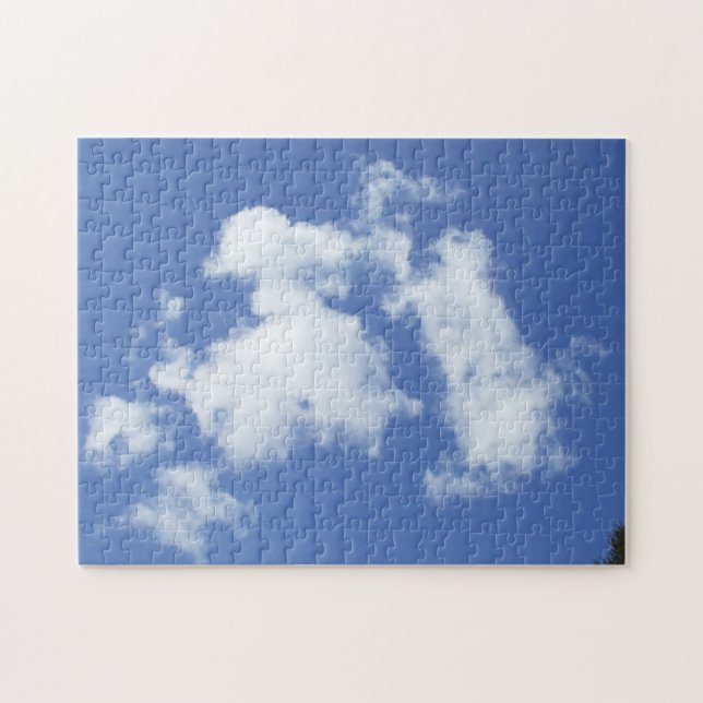 White Cloud Shapes Jigszle Puzzle Pussel (Horisontell)