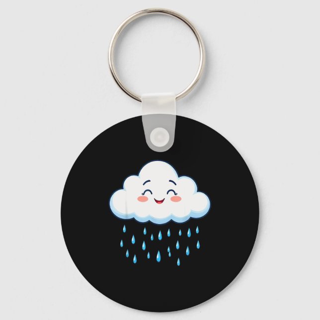 White Clouds Rain Drop Costume Christmas Halloween Nyckelring (Framsida)