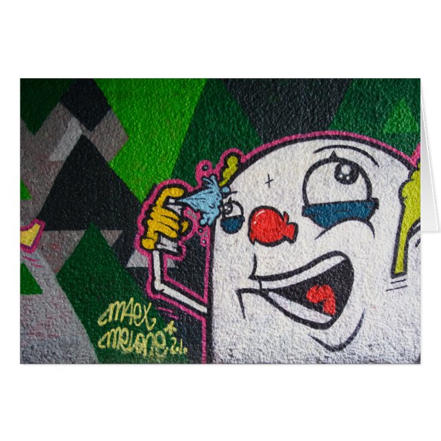 White Clown Hälsningskort (Framsidan Horizontal)