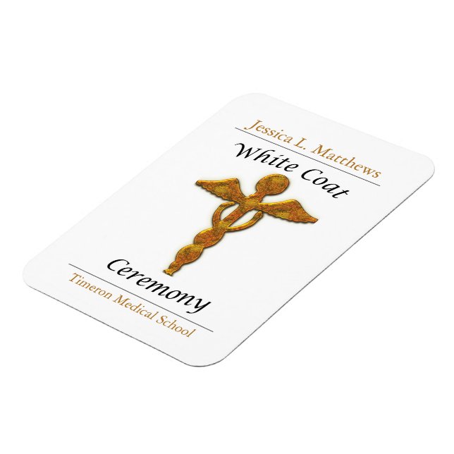 White Coat-ceremoni Guld Läkar-, Anpassad Present Magnet (Vänstra Sidan)