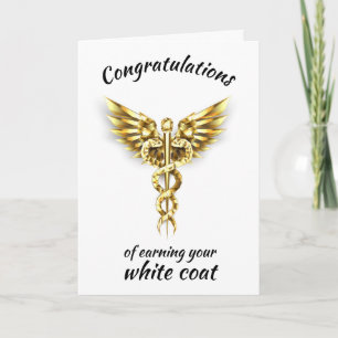 White Coat-ceremoni Guld Läkar-  Kort